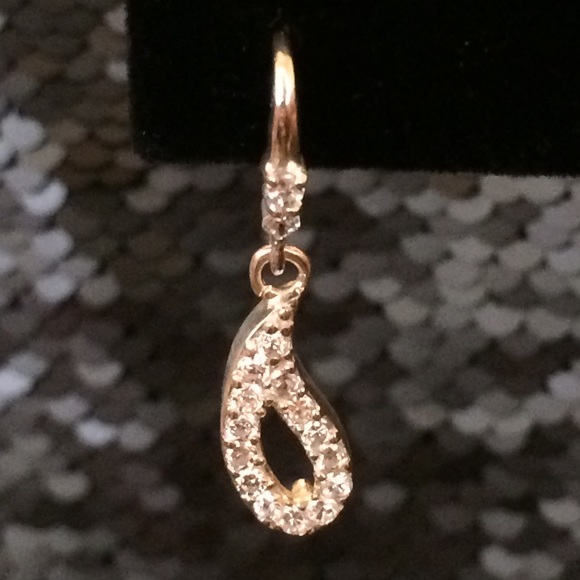 Sterling Silver & CZ Teardrop 💧Earrings - Picture 2 of 4